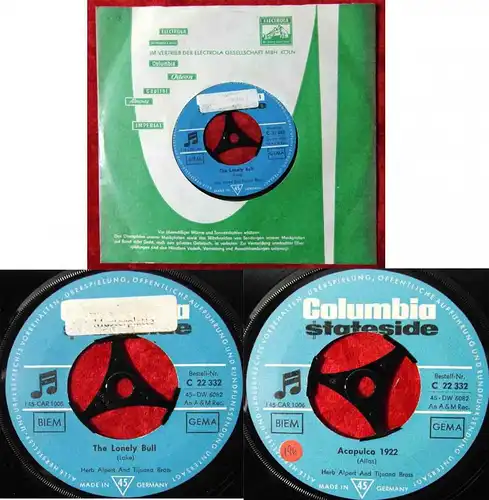 Single Herb Alpert: The Lonely Bull (Columbia C 22 332) D Musterplatte