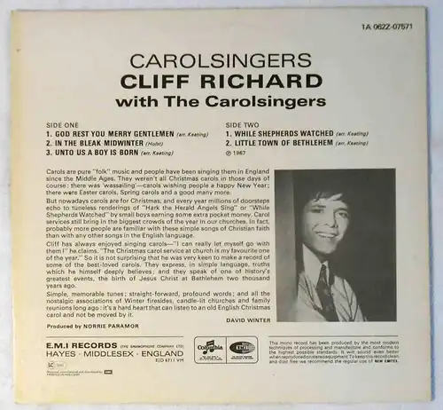 Maxi EP Cliff Richard & Shadows: Carol Singers (EMI 1A 962Z 07571) NL 1981