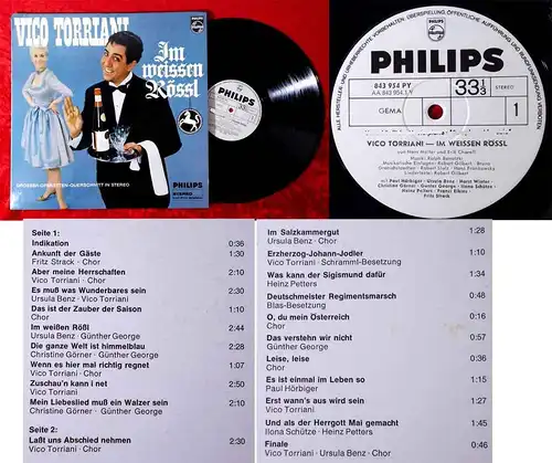 LP Vico Torriani: Im weißen Rößl (Philips Stereo 843 954 PY) D 1967 Promo
