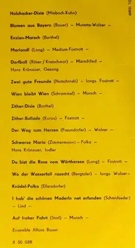 LP Alfons Bauer: Zither-Party mit Alfons (Amiga 850 028) DDR 1964