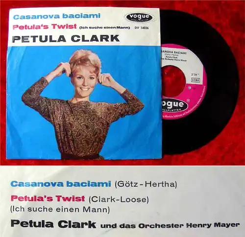 Single Petula Clark Casanova Baciami (Vogue) D