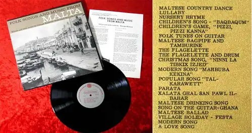 LP Folk Songs and Music from Malta (Folkways FM 4047) US 1964 (+ Textbeilage)