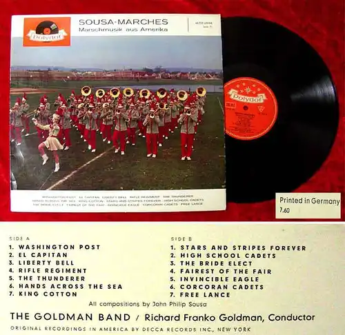 LP Goldman Band: Sousa Marches - Märsche aus Amerika (Polydor 46 338) D 1960