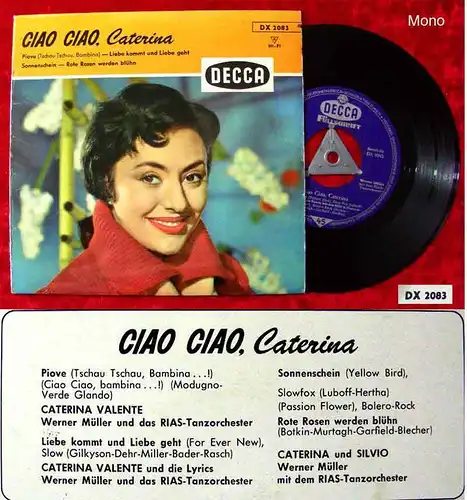 EP Caterina Valente: Ciao Ciao Caterina (Decca DX 2083) D 1960