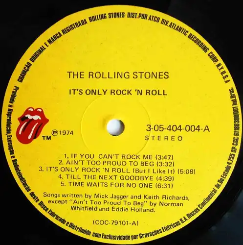 LP Rolling Stones: It´s Only Rock´n Roll (Stones 3-05-404-004) Brazil 1974