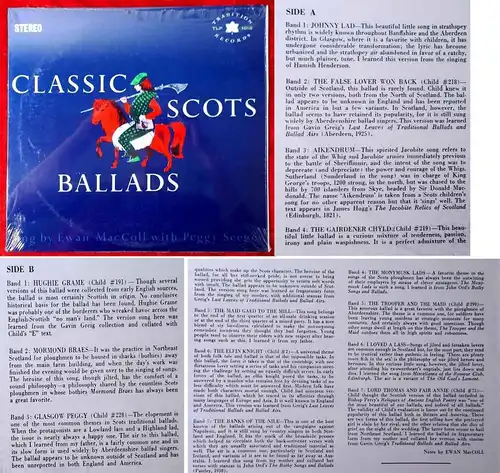 LP Ewan MacColl: Classic Scots Ballads (Tradition TLP 1015) US