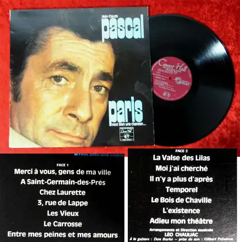 LP Jean Claude Pascal: Paris - Vaut Bien Une Chasnon...(Concert Hall SVS 2635)