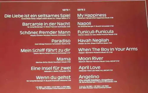 LP Connie Francis (Polydor 27 692-3) Clubsonderauflage D 1975