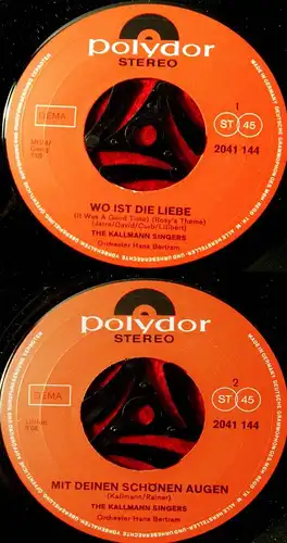 Single Kallmann Singers: Wo ist die Liebe (Polydor 2041 144) D 1971