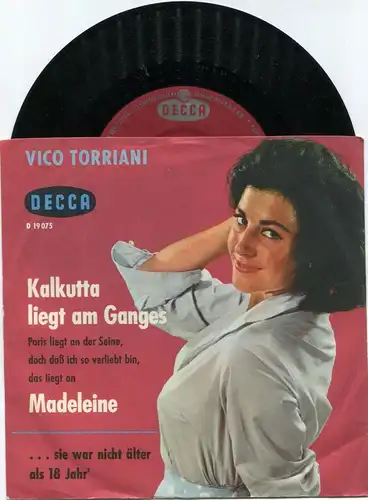 Single Vico Torriani: Kalkutta liegt am Ganges (Decca D 19 075) D 1960