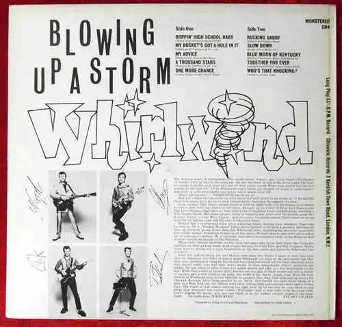 25cm LP Whirlwind: Blowing Up A Storm (Chiswick CH4) UK 1977
