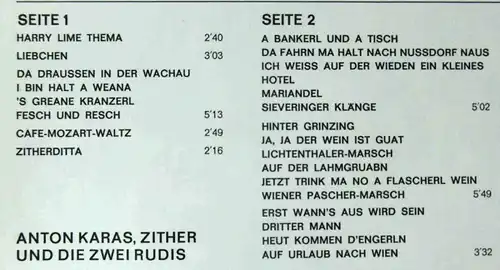 LP Anton Karas: Der Dritte Mann (Fontana 701587 WPY) D