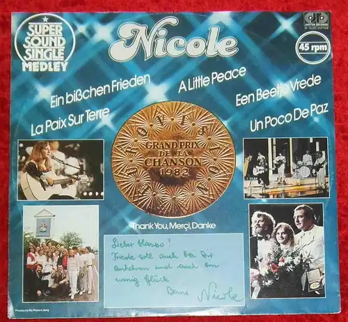 Maxi Single Nicole: Ein bißchen Frieden Internationales Medley / Signiert 1982