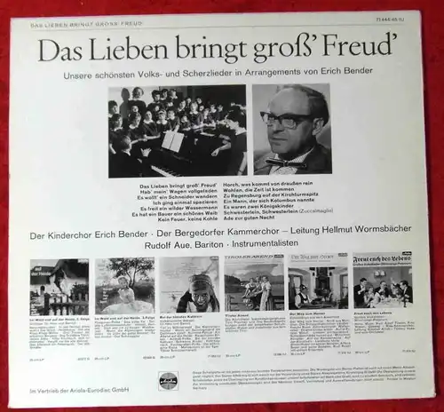 LP Erich Bender: Das Lieben bringt groß Freud (Ariola 71 444 IU) D 1962