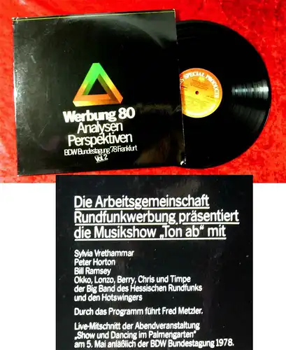 LP Werbung 1980 "Ton ab" mit Sylvia Vrethammar Bill Ramsey Peter Horton