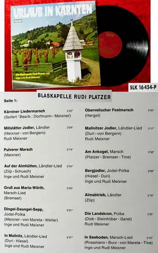 LP Urlaub in Kärnten - Blaskapelle Rudi Platzer (Decca SLK 16 454-P) D