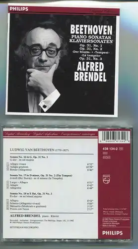 CD Alfred Brendel: Beethoven - Piano Sonatas op. 31 Nr. 1,2,3 (Philips )