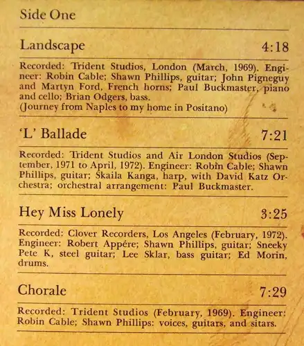 LP Shawn Phillips: Faces (A&M 64363) UK 1972