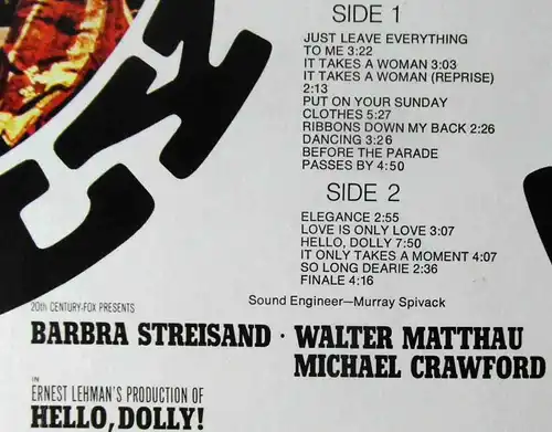 LP Hello Dolly - Barbra Streisand Louis Armstrong (Fontana 9299 228) D 1976