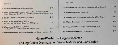 LP Hanne Wieder singt Chansons (Elite Special SOLP-306)