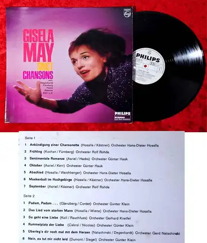 LP Gisela May singt Chansons (Philips Stereo 843 957 PY) D 1967 Promo