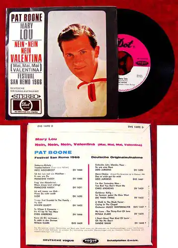 Single Pat Boone:Mary Lou / Nein Nein Nein Valentina  (DOT DV 14492 D) 1966