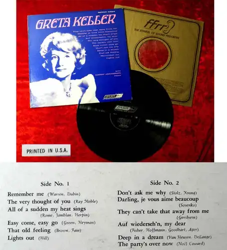 LP Greta Keller w/ Harry Jacobson, Piano (London ffrr 5926) US