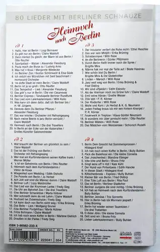 4CD Set Heimweh nach Berlin  - 80 Lieder mit Berliner Schnauze /  + Booklet