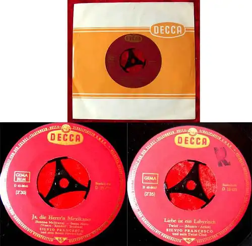 Single Silvio Francesco: ja, die Herrr´n Mexikaner (Decca 19 422) D