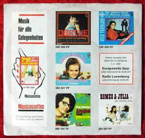 Single Dorthe: Sind Sie der Graf von Luxemburg (Philips 346 093 PF) D 1966