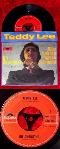 Single Teddy Lee: Oh Christina (Polydor 2041 023) D 1970 - ZDF Hitparade Rar!!!
