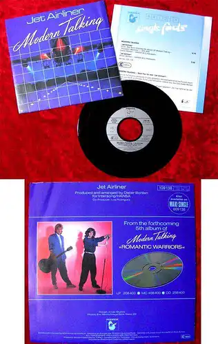 Single Modern Talking: Jet Airliner (w/PR Facts) Hansa 109 138 D 1987