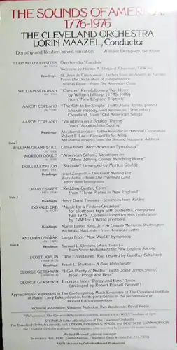 2LP Cleveland Orchestra Lorin Maazel: Sounds of America 1776-1976 (TRW) US