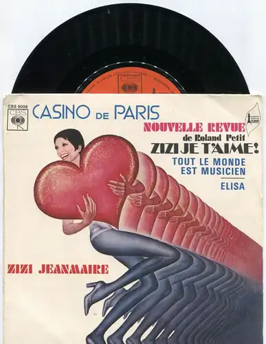 Single Zizi Jeanmaire: Tout Le Monde Est Musicien / Elisa (CBS 8008) F 1972