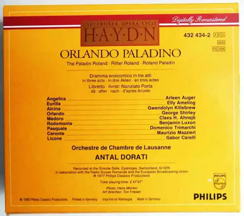 3CD Antal Dorati: Haydn - Orlando Paradino (Philips) 1993
