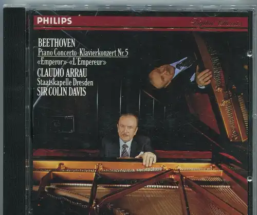 CD Claudio Arrau Sir Colin Davis: Beethoven Piano Concerto No. 5 (Philips)  1995
