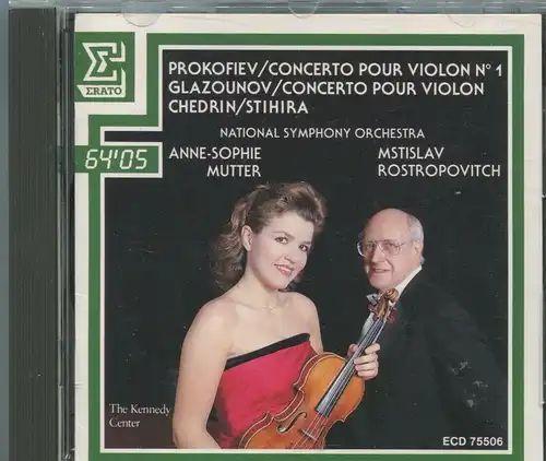 CD Anne Sophie Mutter / Mstislav Rostropowitsch: Glazounov Prokoviev (Erato)1989