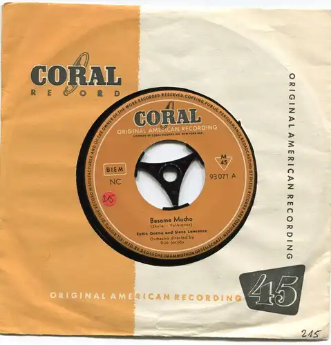 Single Steve Lawrence & Eydie Gorme: Besame Mucho (Coral 93 071) D