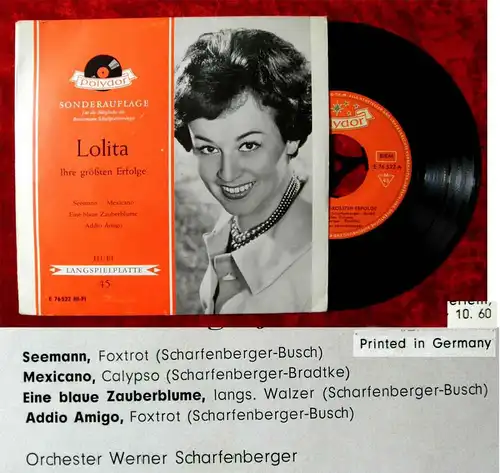 EP Lolita: Ihre größten Erfolge (Polydor E 76 522 HiFi) D 1960