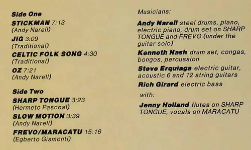 LP Andy Narell: Stickman (Hip Pocket 101) D 1981