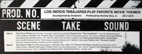 LP Los Indios Tabajaras: Play Favorite Movie Themes (RCA APL-1-210) US 1973