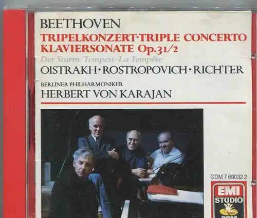 CD Oistrakh  Rostropovitch Richter Karajan: Beethoven Tripelkonzert (EMI) 1987