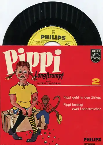 EP Pippi Langstrumpf 2 - Pippi geht in den Zirkus... (Philips 760 059 QV) D 
