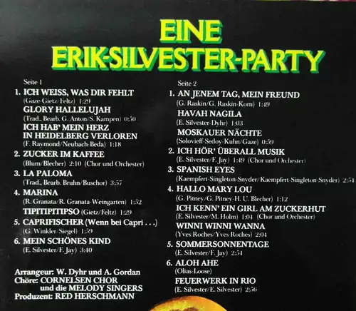 LP Erik Silvester: Eine Erik Silvester Party (Metronome MLP 15 520) D 1974