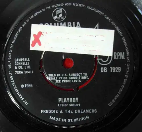 Single Freddie & The Dreamers: Playboy (Columbia OB 7929) UK 1966 Musterplatte