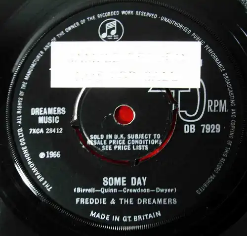 Single Freddie & The Dreamers: Playboy (Columbia OB 7929) UK 1966 Musterplatte
