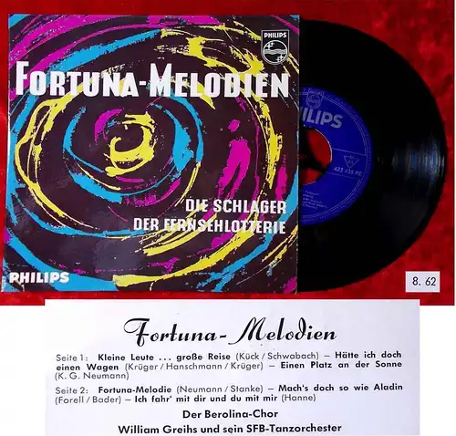 EP Berolina Chor: Fortuna Melodien - die Schlager der Fernsehlotterie D 1962