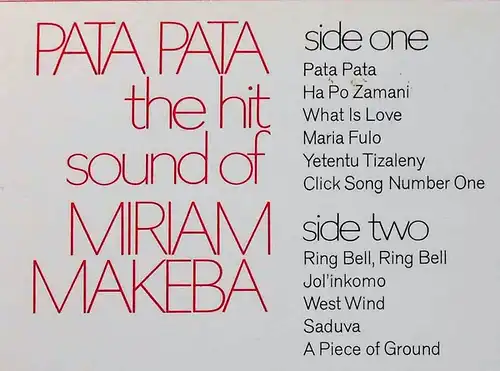 LP Miriam Makeba: Pata Pata (Reprise 44 046) D 1972