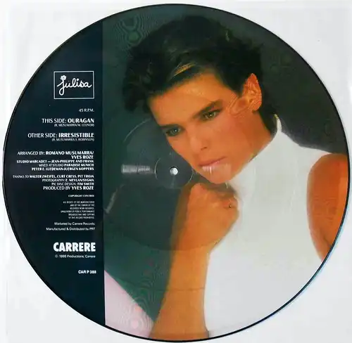 Maxi Picture Disc Stephanie: Irresistible / Ouragan (Carrere CAR P 388) 1986