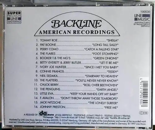 100 CD Backline - American Recordings - Vol. 1 - 100 - Rockfile Original Singles